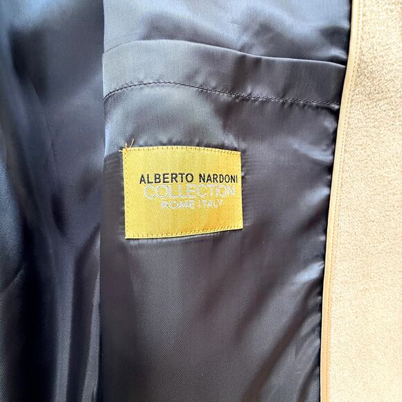 Alberto Nardoni Cashmere Blend Coat Mens 5XL Camel Super 150's Minimalist Preppy - Picture 4 of 10